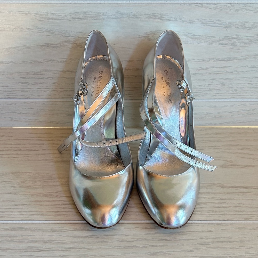 Sergio Rossi Mary Jane silver pumps limited edition, 37.5